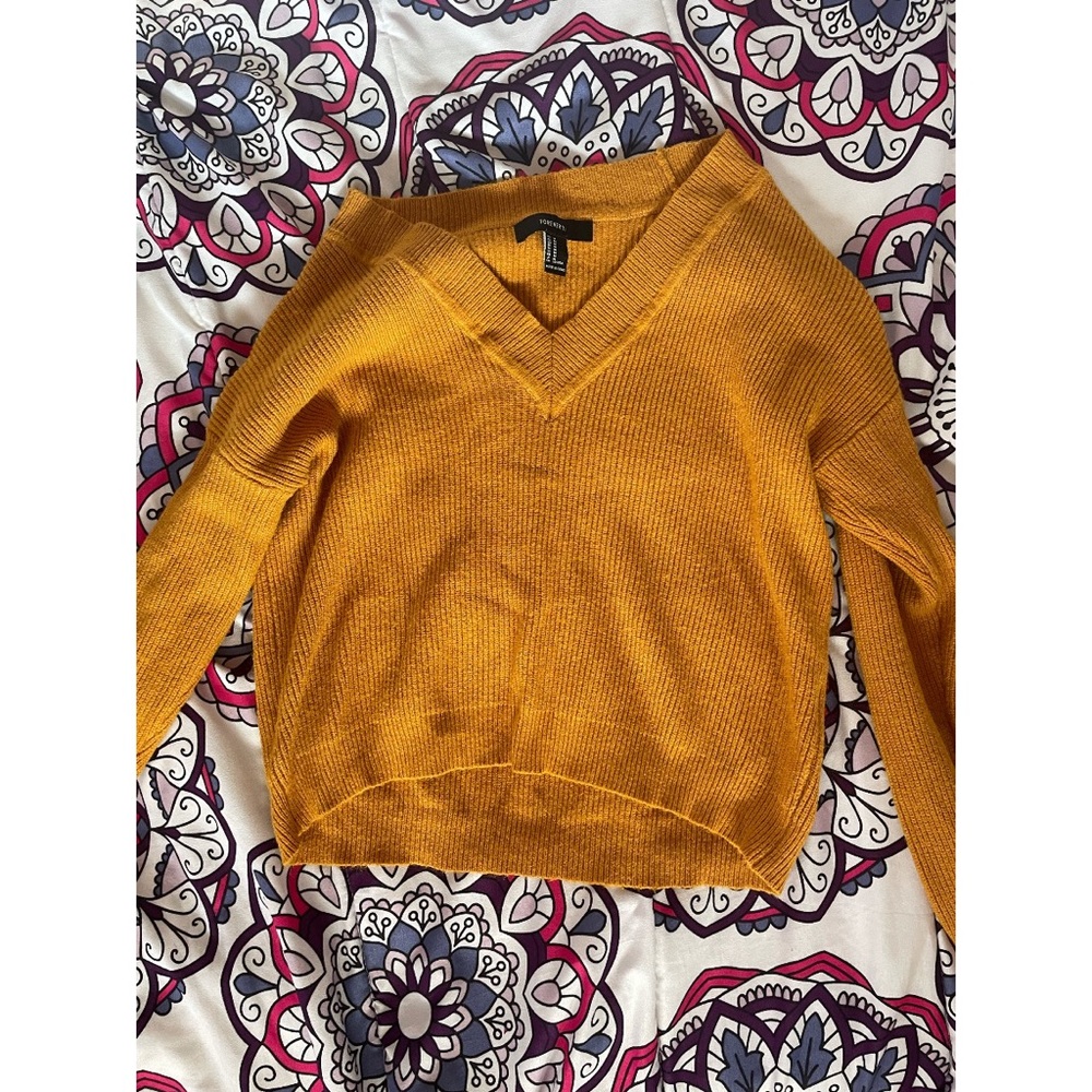 Mustard color v neck sweater